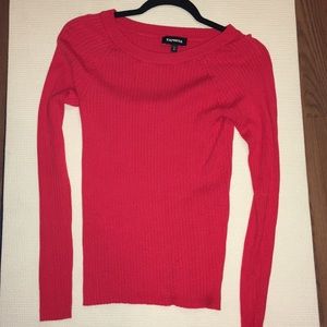 Express Red scoop neck sweater worn 1 time Medium